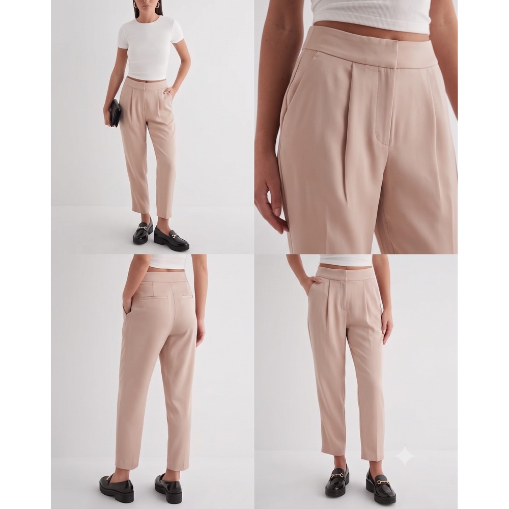 Express Stylist Ankle Pants Womens 6 Pink Super High Rise Pleated Tapered Leg
